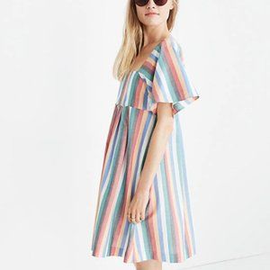 Madewell Square Neck Mini Dress in Festival Stripe